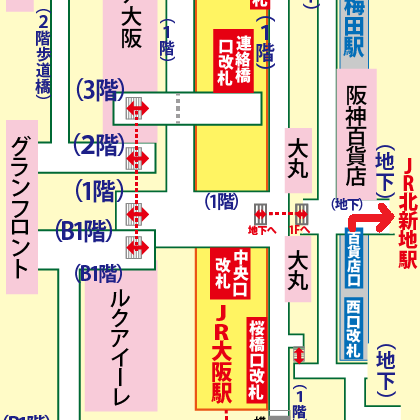 阪神大阪梅田駅からフェスティバルホールへの行き方
