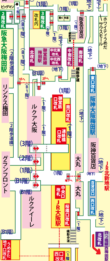 阪急大阪梅田駅から大阪四季劇場への行き方