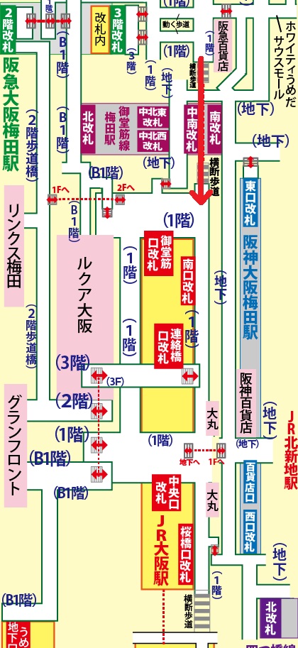 阪急大阪梅田駅から大阪城ホールへの行き方