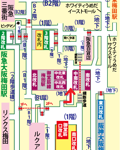 JR大阪駅からヘップファイブへの行き方