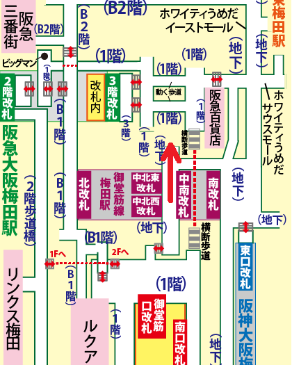 JR大阪駅からヘップファイブへの行き方