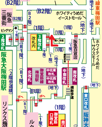 JR大阪駅からビッグマンへの行き方