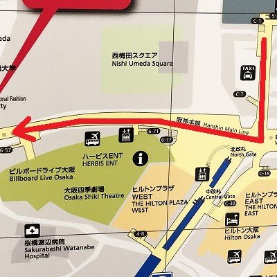 御堂筋線梅田駅からブリーゼタワーへの行き方