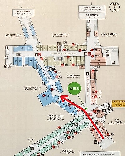 阪神大阪梅田駅から大阪駅前第3ビルへの行き方
