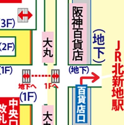阪神大阪梅田駅から北新地駅への乗り換え方法