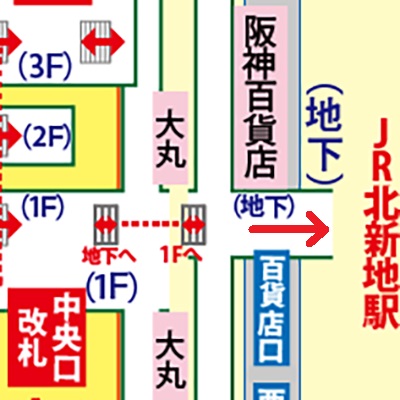 JR大阪駅からJR北新地駅への乗り換え方法