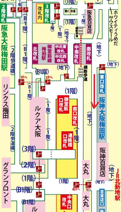 御堂筋線梅田駅から大阪市中央公会堂への行き方