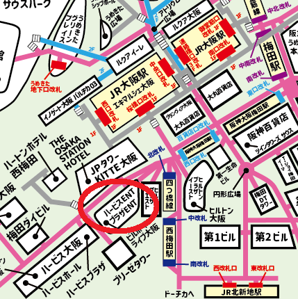 ハービスエント/大阪四季劇場への行き方【梅田】JR・御堂筋線・阪急・阪神からの迷わない道順