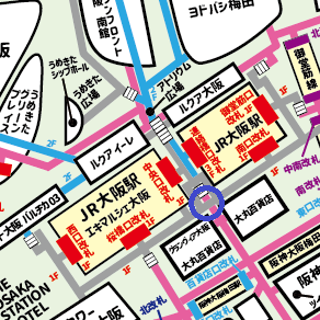 中央南口への行き方【梅田】JR・御堂筋線・阪急・阪神からの迷わない道順