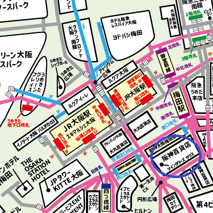 阪神梅田本店への行き方【梅田】JR・御堂筋線・阪急・阪神からの迷わない道順