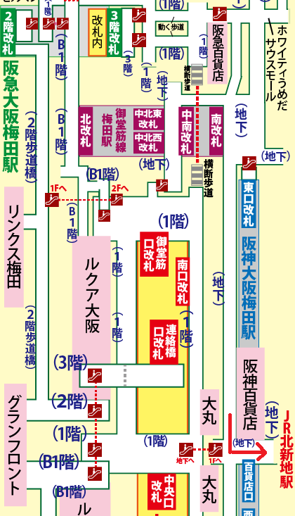 御堂筋線梅田駅から大阪市中央公会堂への行き方
