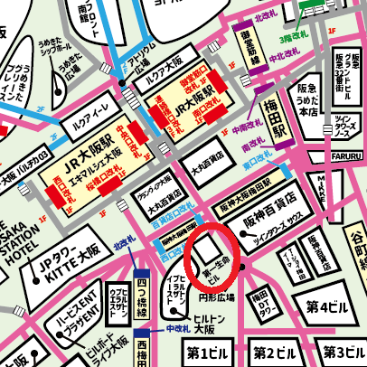 大阪第一生命ビルへの行き方【梅田】JR・御堂筋線・阪急・阪神からの迷わない道順
